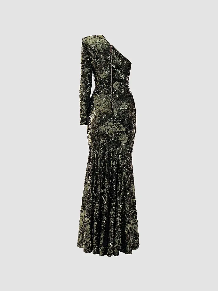 Zhivago Women's This Is Not Her Sequined One-Shoulder Mermaid Gown | Thumbnail 5