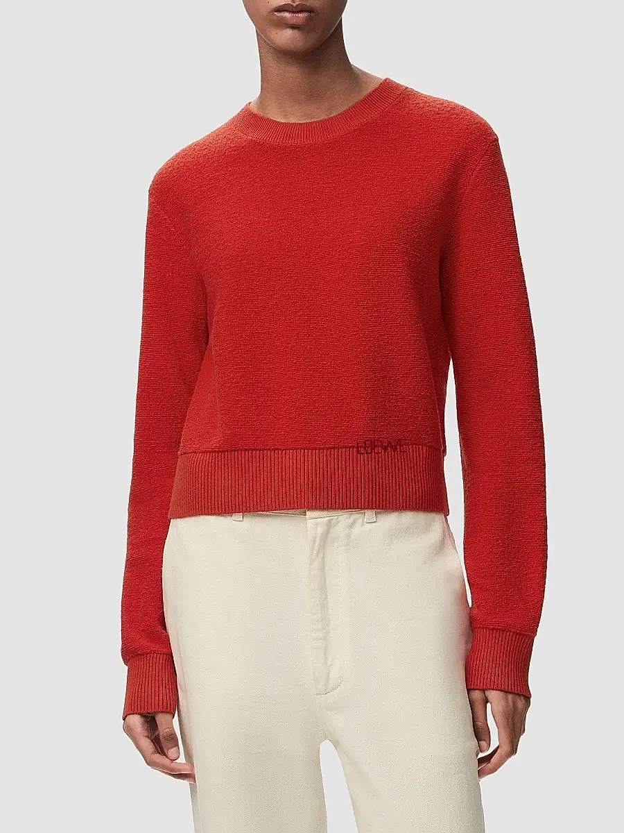Loewe Women's Stitch Logo Wool Sweater | Thumbnail 4 Loewe Women's Stitch Logo Wool Sweater | Thumbnail 4