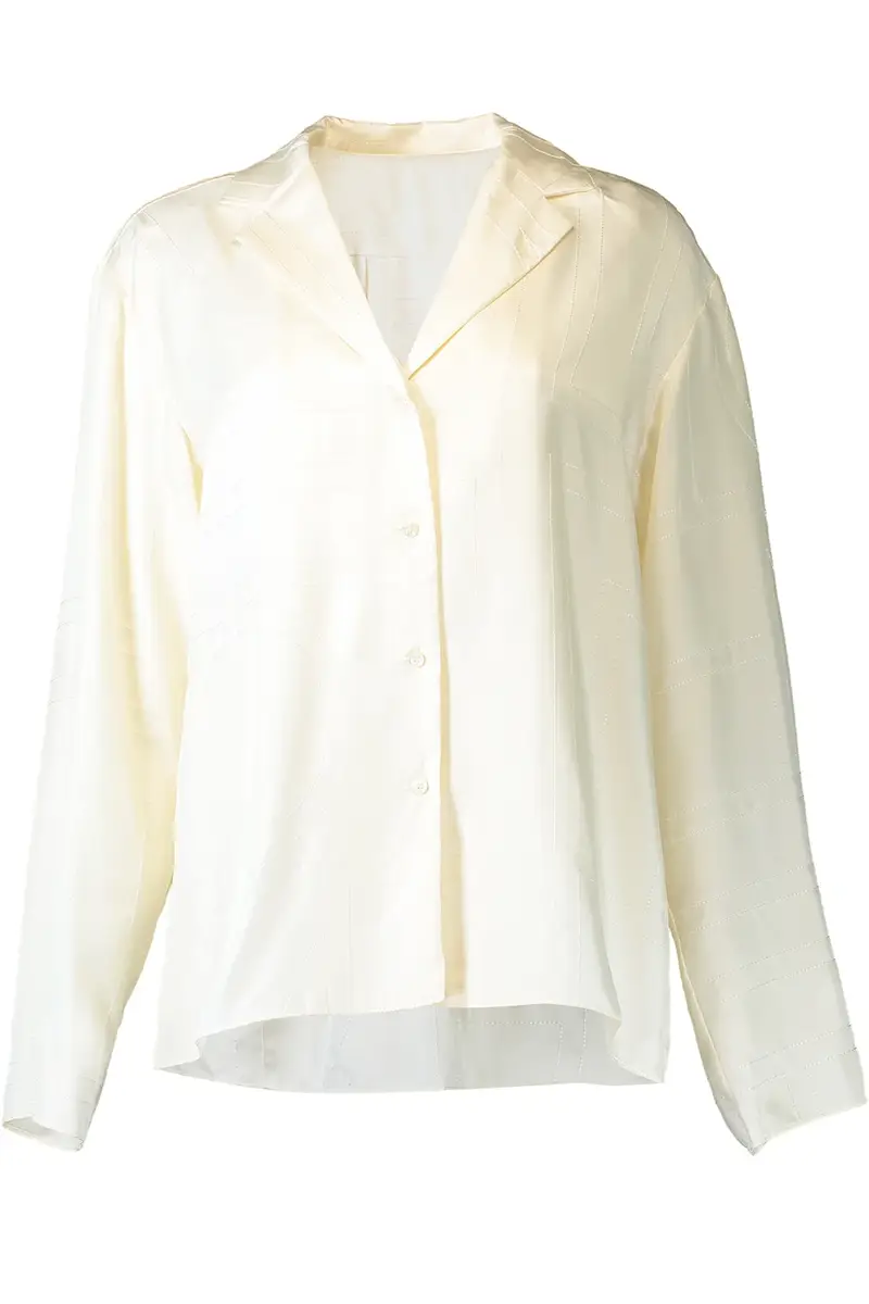 TOTEME Long Sleeve Monogram PJ Top | Image 1 TOTEME Long Sleeve Monogram PJ Top | Image 1