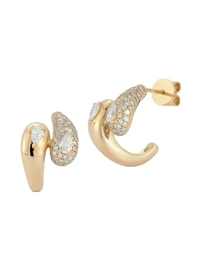 Diamond Bypass Taylor Elaine Hoop Earrings