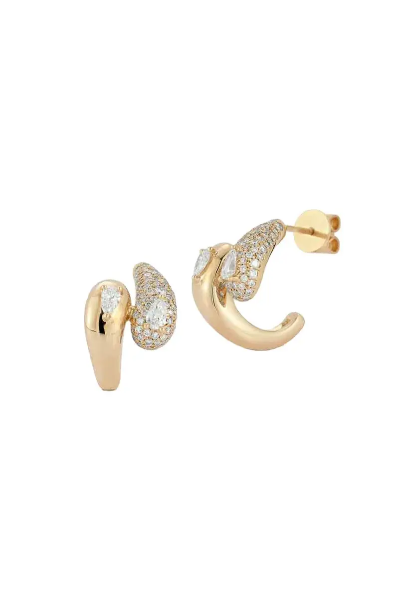 DANA REBECCA DESIGNS Diamond Bypass Taylor Elaine Hoop Earrings | Image 1 DANA REBECCA DESIGNS Diamond Bypass Taylor Elaine Hoop Earrings | Image 1