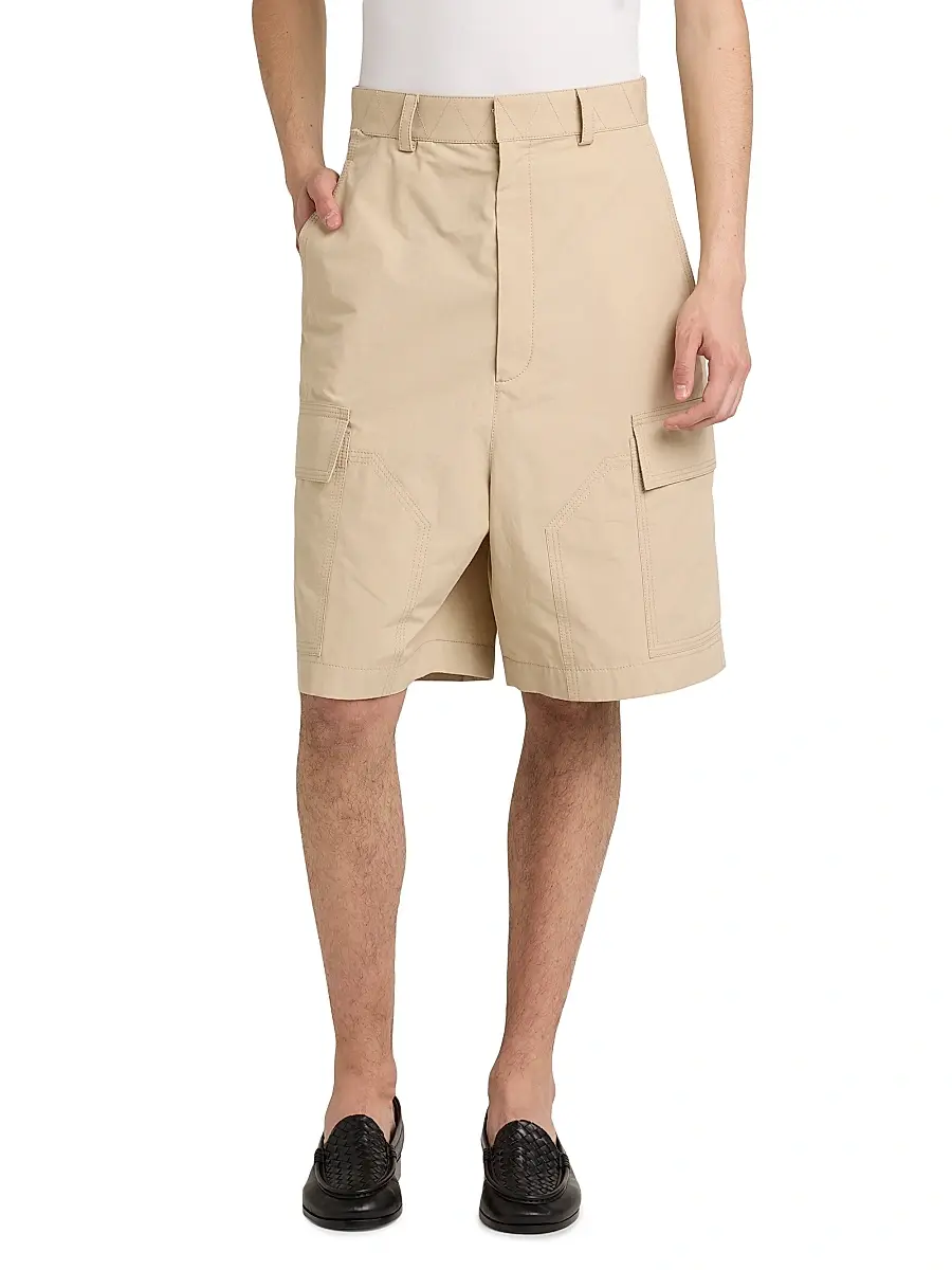 Bottega Veneta Men's Cotton Toile Cargo Shorts | Thumbnail 3 Bottega Veneta Men's Cotton Toile Cargo Shorts | Thumbnail 3
