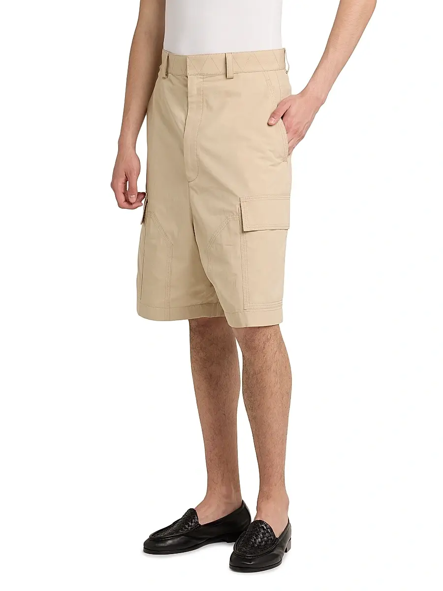 Bottega Veneta Men's Cotton Toile Cargo Shorts | Thumbnail 4 Bottega Veneta Men's Cotton Toile Cargo Shorts | Thumbnail 4