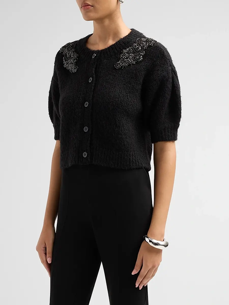 Cinq à Sept Women's Millicent Rib-Knit Cardigan | Thumbnail 4 Cinq à Sept Women's Millicent Rib-Knit Cardigan | Thumbnail 4