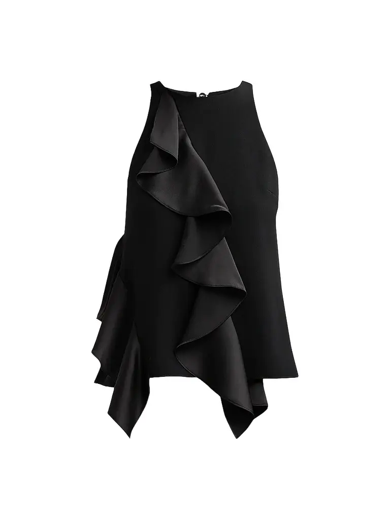 Cinq à Sept Women's Vivia Ruffled Top - Black | Image 1 Cinq à Sept Women's Vivia Ruffled Top - Black | Image 1