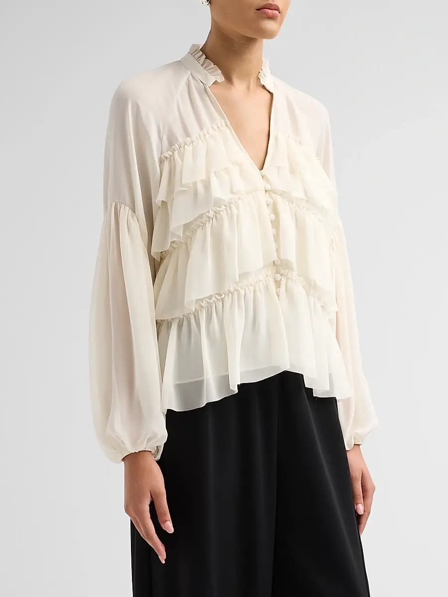 Cinq à Sept Women's Amoura Ruffle Top | Thumbnail 4 Cinq à Sept Women's Amoura Ruffle Top | Thumbnail 4