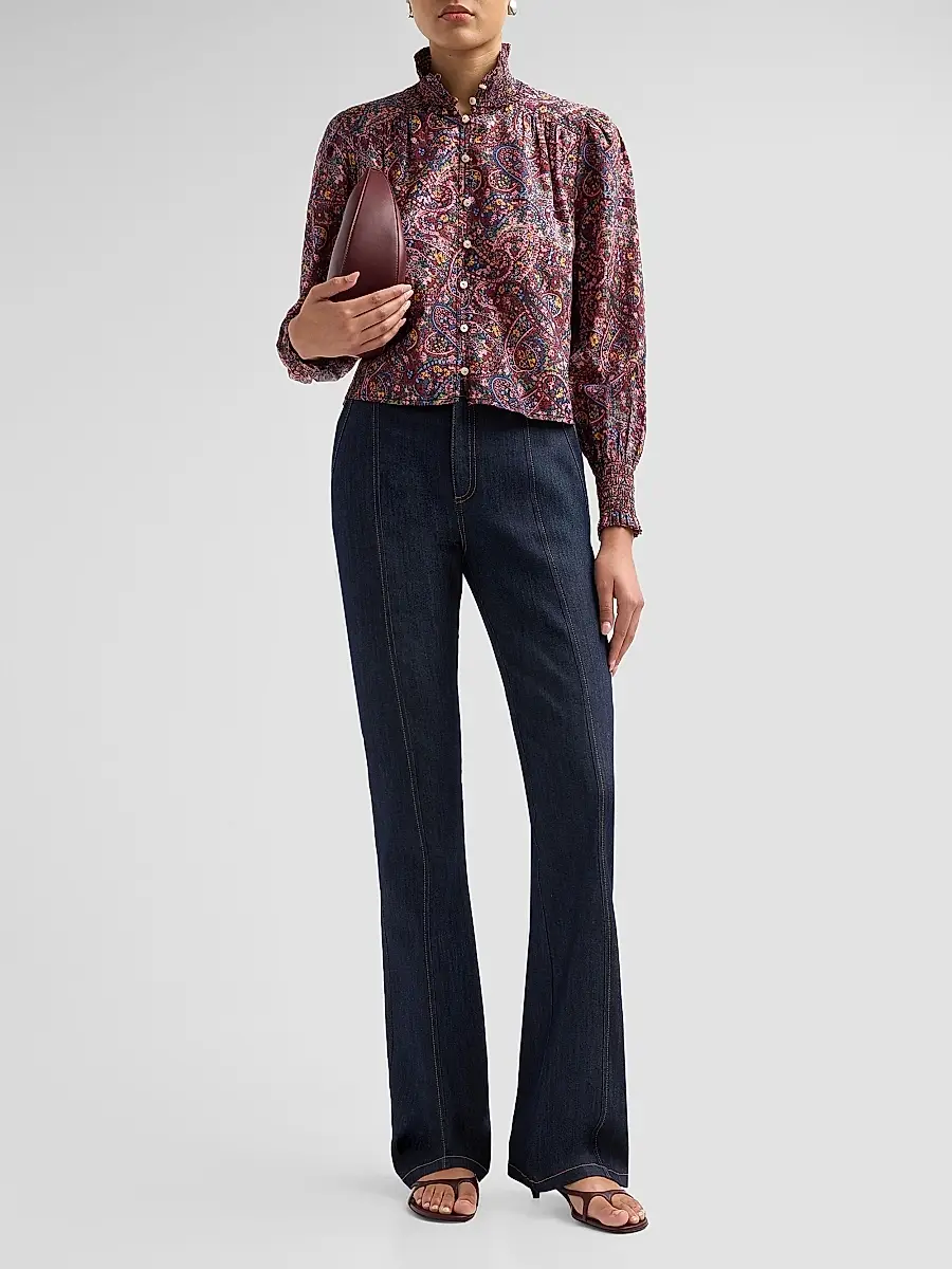 Cinq à Sept Women's Pia Paisley Cotton-Blend Long-Sleeve Top | Thumbnail 2 Cinq à Sept Women's Pia Paisley Cotton-Blend Long-Sleeve Top | Thumbnail 2