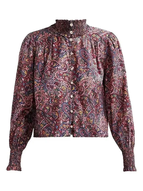 Women's Pia Paisley Cotton-Blend Long-Sleeve Top Women's Pia Paisley Cotton-Blend Long-Sleeve Top