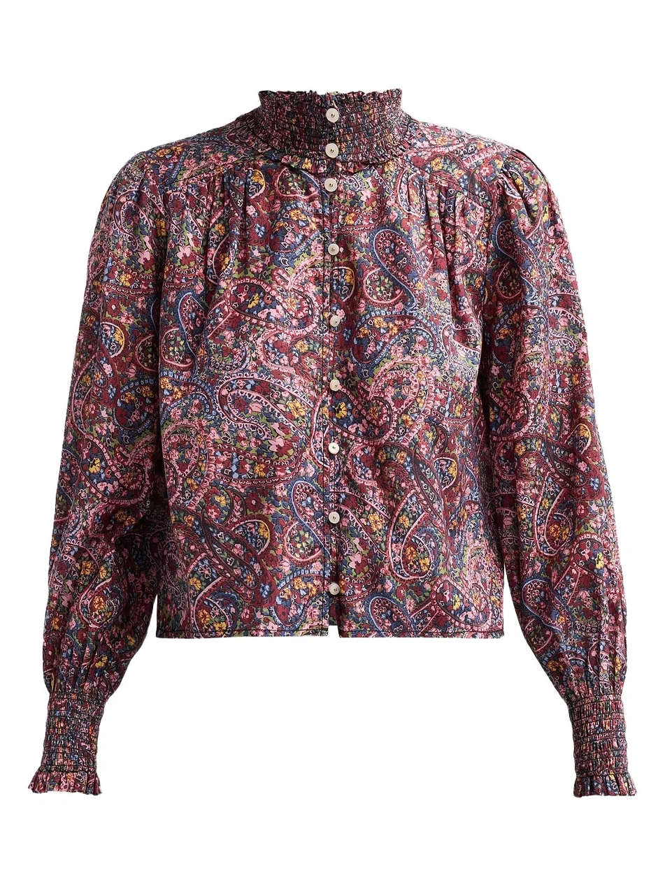 Women's Pia Paisley Cotton-Blend Long-Sleeve Top Women's Pia Paisley Cotton-Blend Long-Sleeve Top