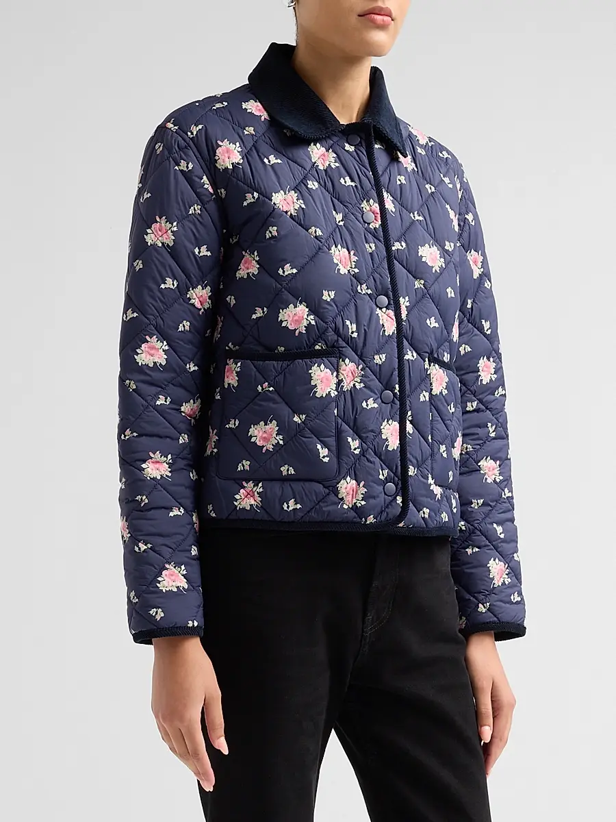 LoveShackFancy Women's Norinda Floral Quilted Jacket | Thumbnail 4