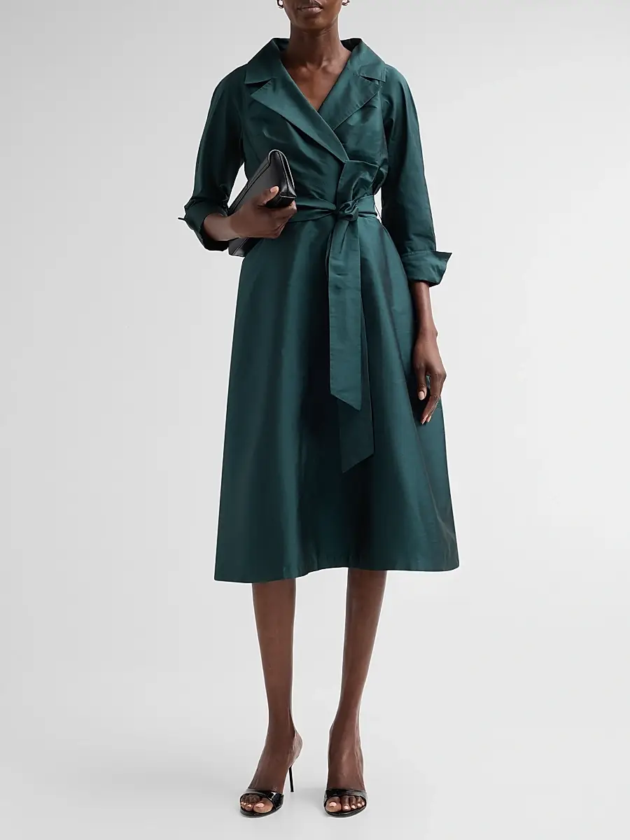 Teri Jon by Rickie Freeman Women's Taffeta Shirtwaist Gown | Thumbnail 2 Teri Jon by Rickie Freeman Women's Taffeta Shirtwaist Gown | Thumbnail 2