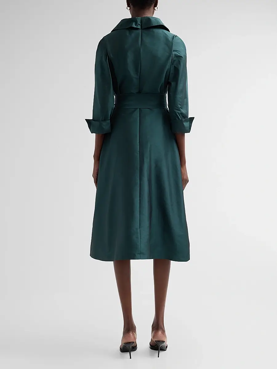 Teri Jon by Rickie Freeman Women's Taffeta Shirtwaist Gown | Thumbnail 3 Teri Jon by Rickie Freeman Women's Taffeta Shirtwaist Gown | Thumbnail 3