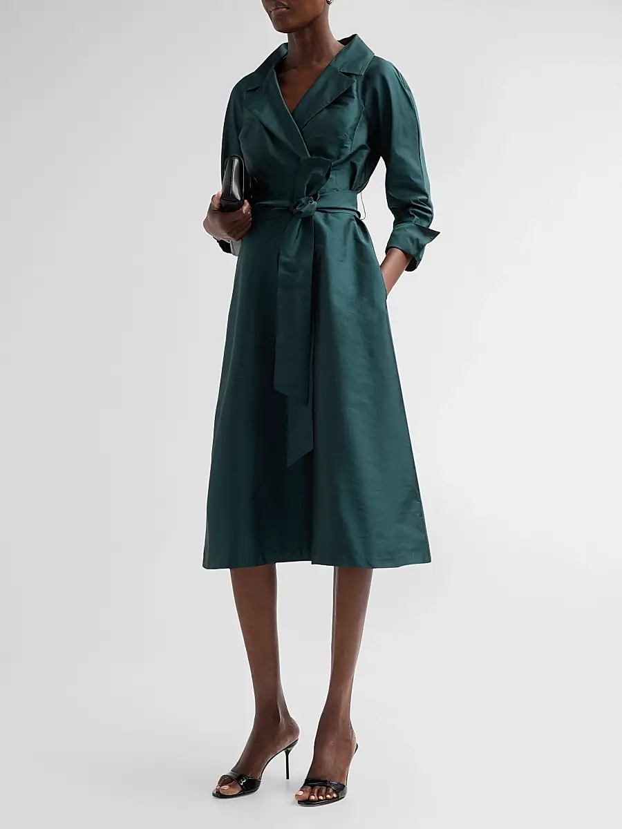 Teri Jon by Rickie Freeman Women's Taffeta Shirtwaist Gown | Thumbnail 4 Teri Jon by Rickie Freeman Women's Taffeta Shirtwaist Gown | Thumbnail 4
