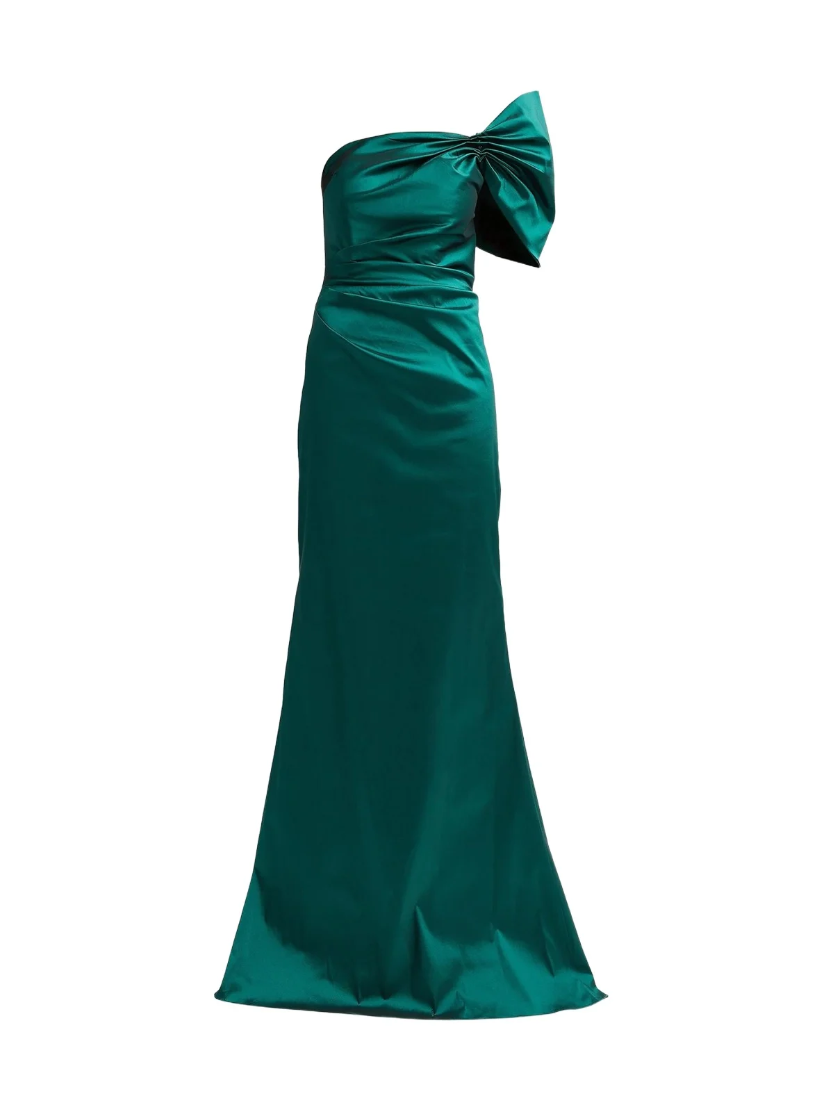 Women's One Shoulder Ruched Taffeta Gown
