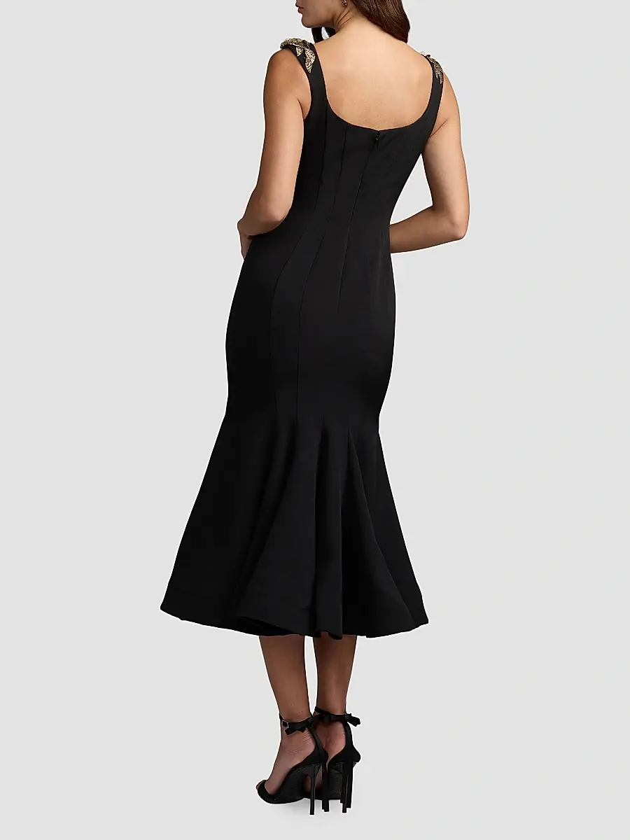 Mac Duggal Women's Crepe Mermaid Midi Dress | Thumbnail 2 Mac Duggal Women's Crepe Mermaid Midi Dress | Thumbnail 2