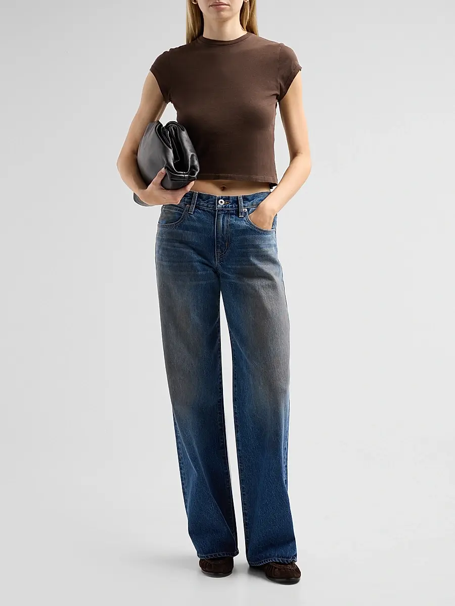 SLVRLAKE Women's Mica Distressed Wash Wide-Leg Jeans | Thumbnail 2 SLVRLAKE Women's Mica Distressed Wash Wide-Leg Jeans | Thumbnail 2