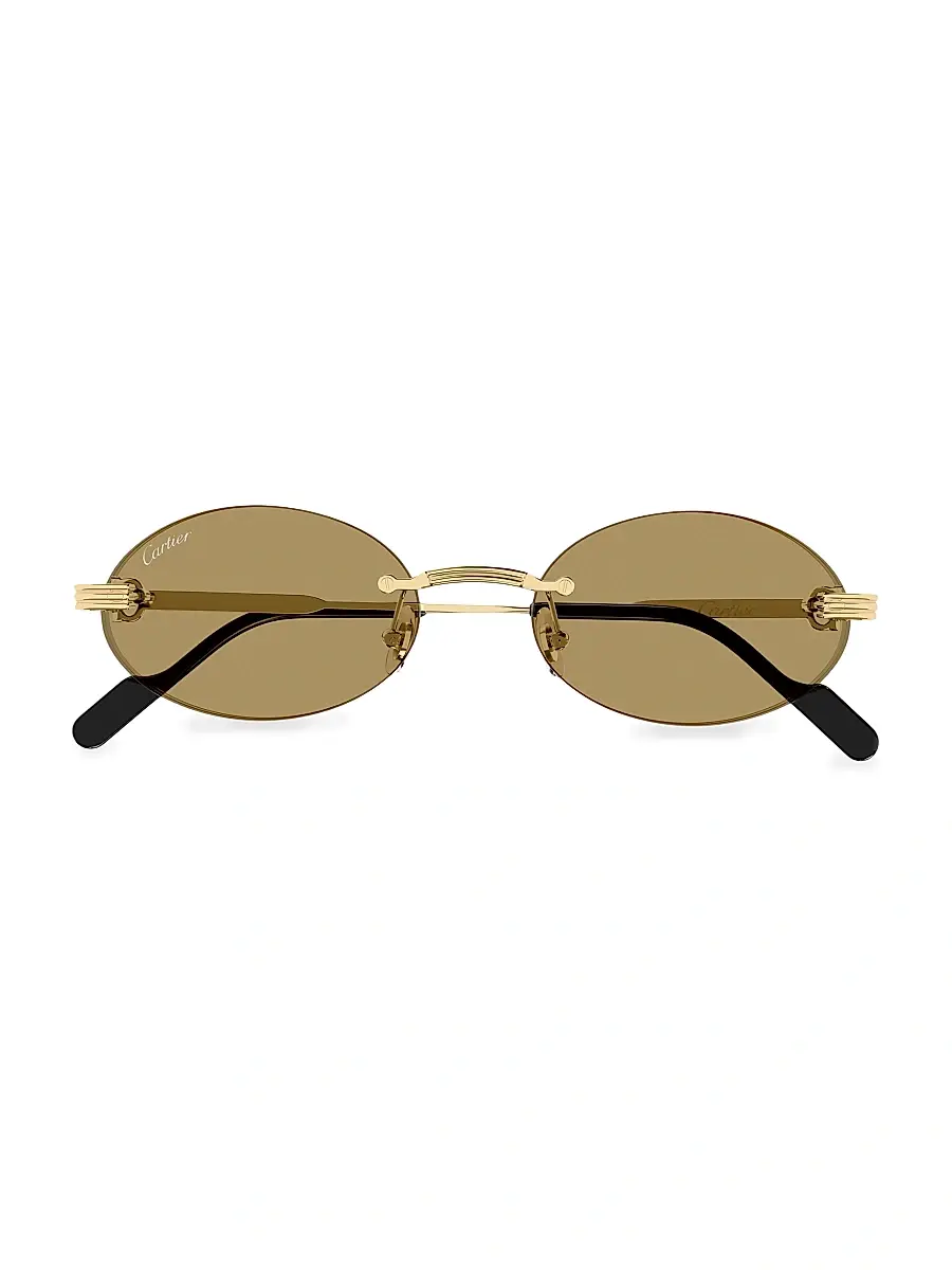 Cartier Women's Première de 53MM 24K-Gold-Plated Rimless Oval Sunglasses | Thumbnail 2 Cartier Women's Première de 53MM 24K-Gold-Plated Rimless Oval Sunglasses | Thumbnail 2
