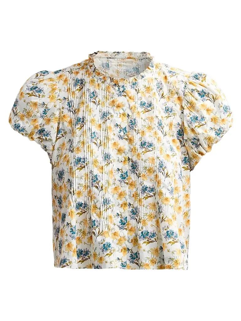 DÔEN Women's Millie Pintuck Cotton Top