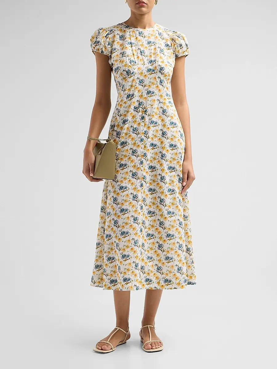 DÔEN Women's Rhodia Printed Midi Dress | Thumbnail 2 DÔEN Women's Rhodia Printed Midi Dress | Thumbnail 2