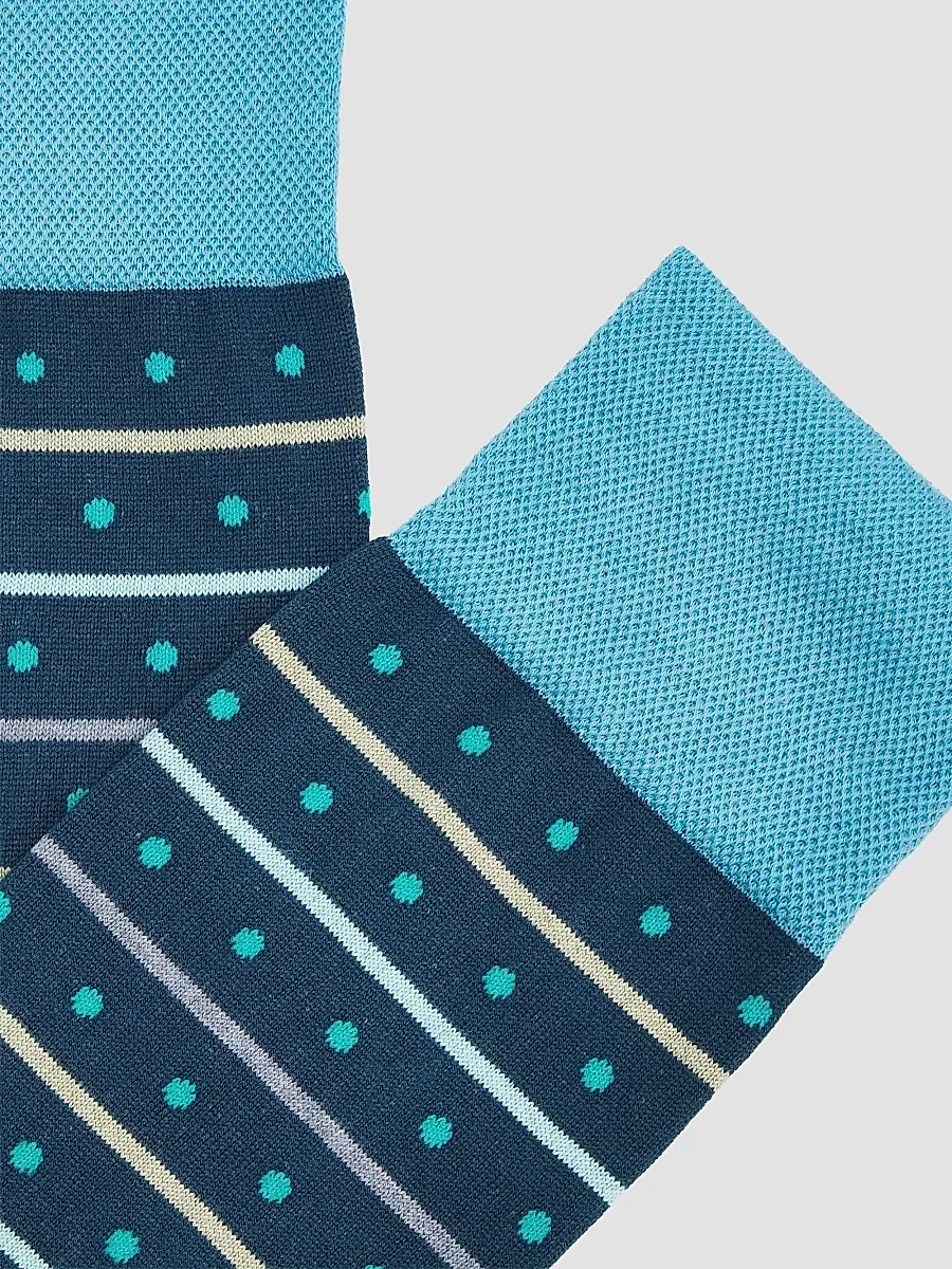 Marcoliani Men's Stripe Dots Cotton-Nylon Socks 2-Pack | Thumbnail 2 Marcoliani Men's Stripe Dots Cotton-Nylon Socks 2-Pack | Thumbnail 2