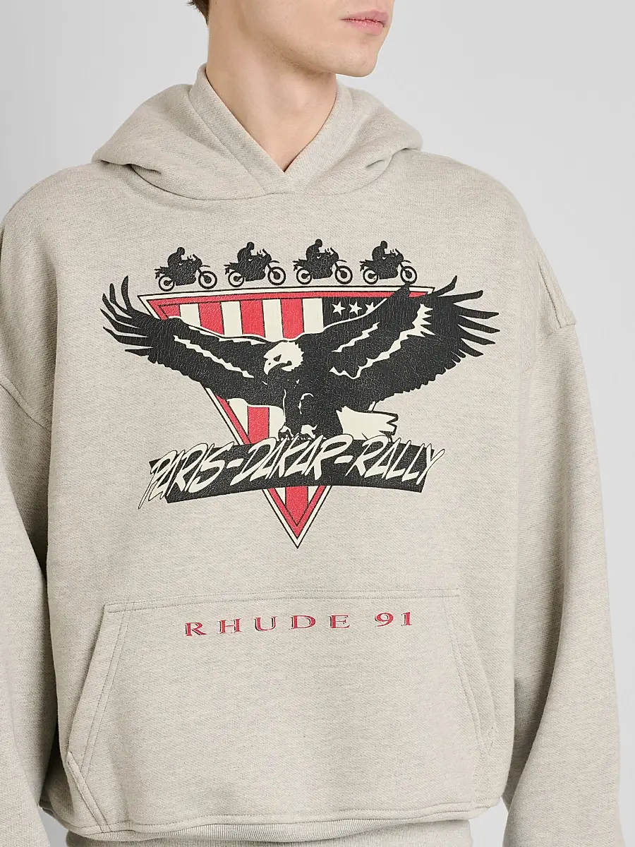 Rhude Men's Stage Racing Logo Cotton-Blend Hoodie | Thumbnail 5 Rhude Men's Stage Racing Logo Cotton-Blend Hoodie | Thumbnail 5