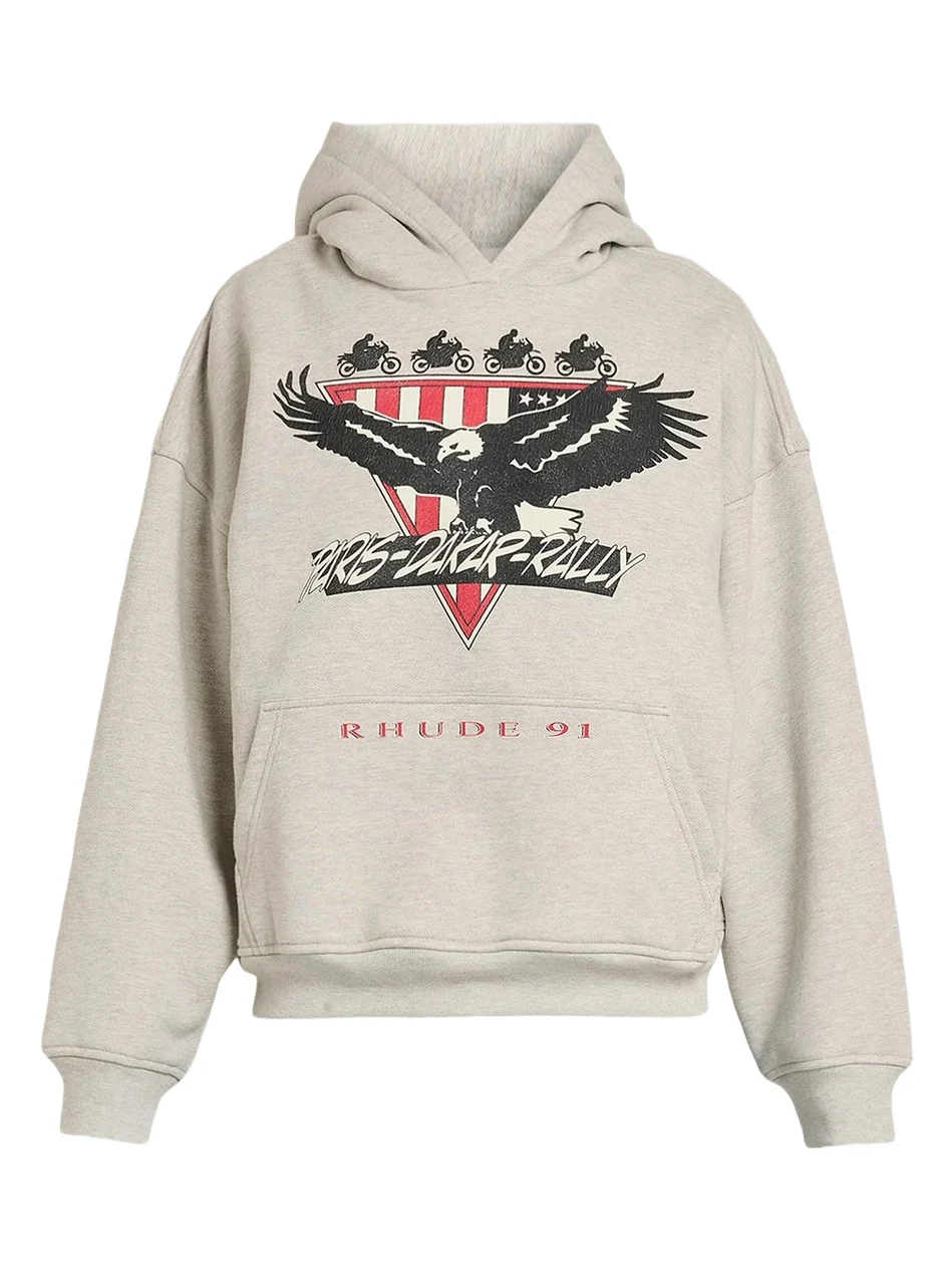 Rhude Men's Stage Racing Logo Cotton-Blend Hoodie