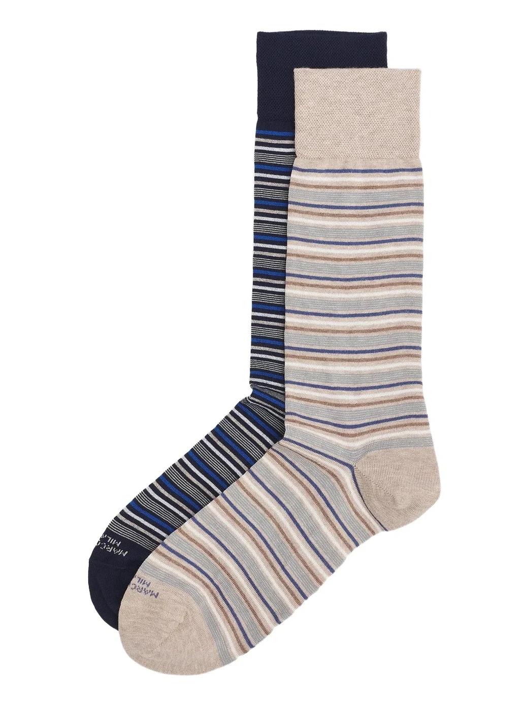 Marcoliani Men's Torino Striped Cotton-Nylon Socks 2-Pack