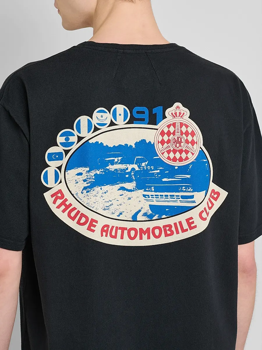 Rhude Men's Automobile Club Logo Cotton T-Shirt | Thumbnail 5