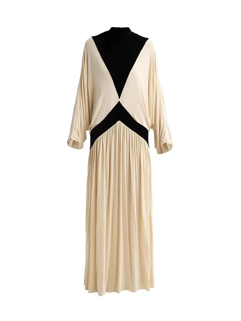 Zimmermann Women's Valiant Deco Batwing Dress - Black Cream | Image 1 Zimmermann Women's Valiant Deco Batwing Dress - Black Cream | Image 1