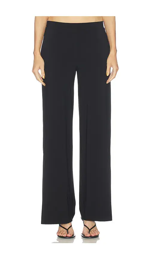 Norma Kamali Flat Front Wide Pant | Image 1 Norma Kamali Flat Front Wide Pant | Image 1