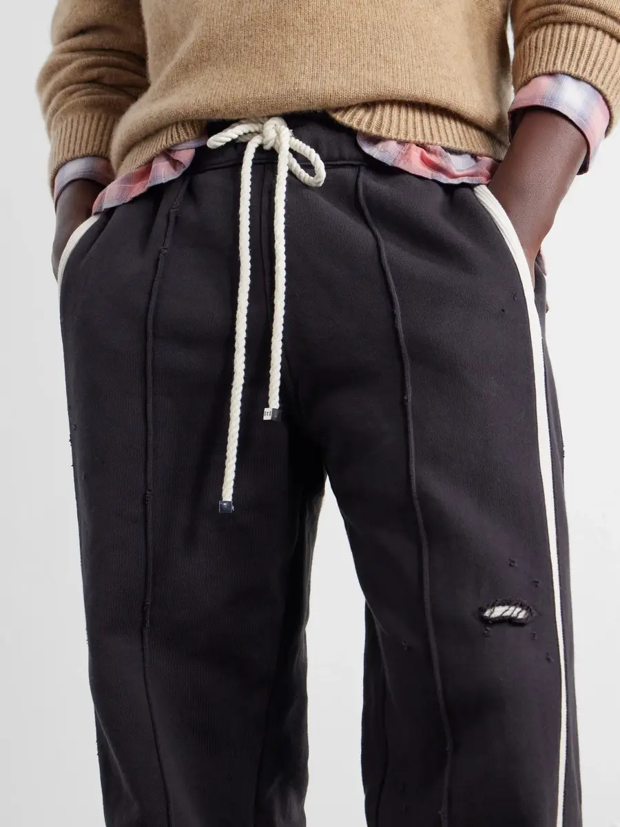 Nahmias Repaired Wide-Leg Cotton-Jersey Drawstring Sweatpants - Men | Thumbnail 5 Nahmias Repaired Wide-Leg Cotton-Jersey Drawstring Sweatpants - Men | Thumbnail 5