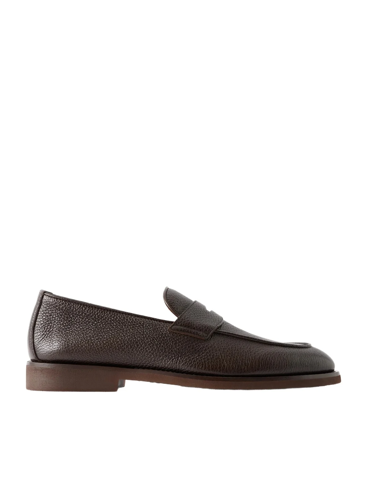 Brunello Cucinelli Flex Full-Grain Leather Penny Loafers - Men