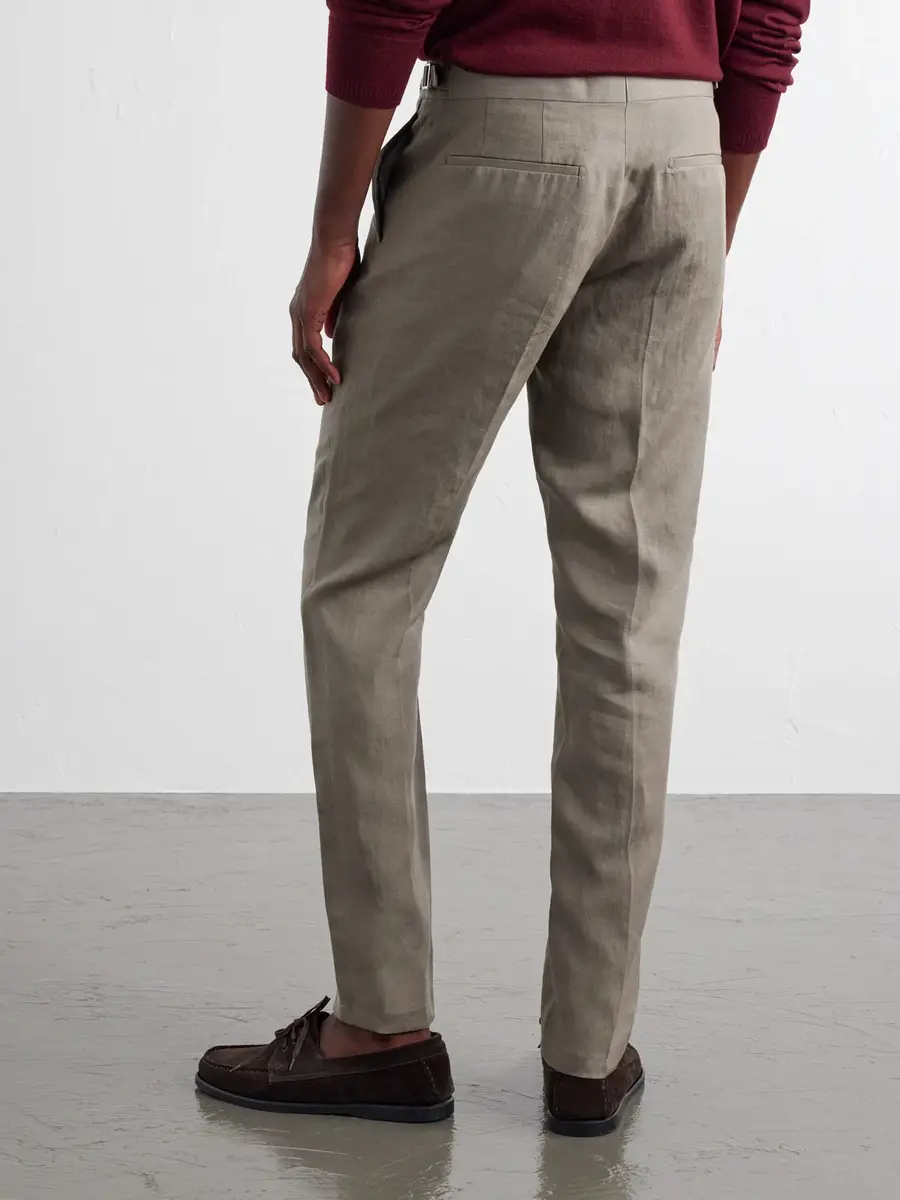 Orlebar Brown Griffon Straight-Leg Linen Trousers - Men | Thumbnail 4