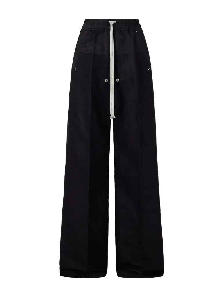 Rick Owens Wide Bela Wide-Leg Flannel Drawstring Trousers - Men | Image 1 Rick Owens Wide Bela Wide-Leg Flannel Drawstring Trousers - Men | Image 1