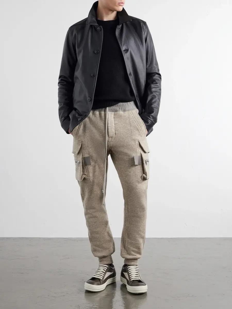 Rick Owens Mastodon Tapered Wool and Cotton-Blend Jersey Sweatpants - Men | Thumbnail 2 Rick Owens Mastodon Tapered Wool and Cotton-Blend Jersey Sweatpants - Men | Thumbnail 2