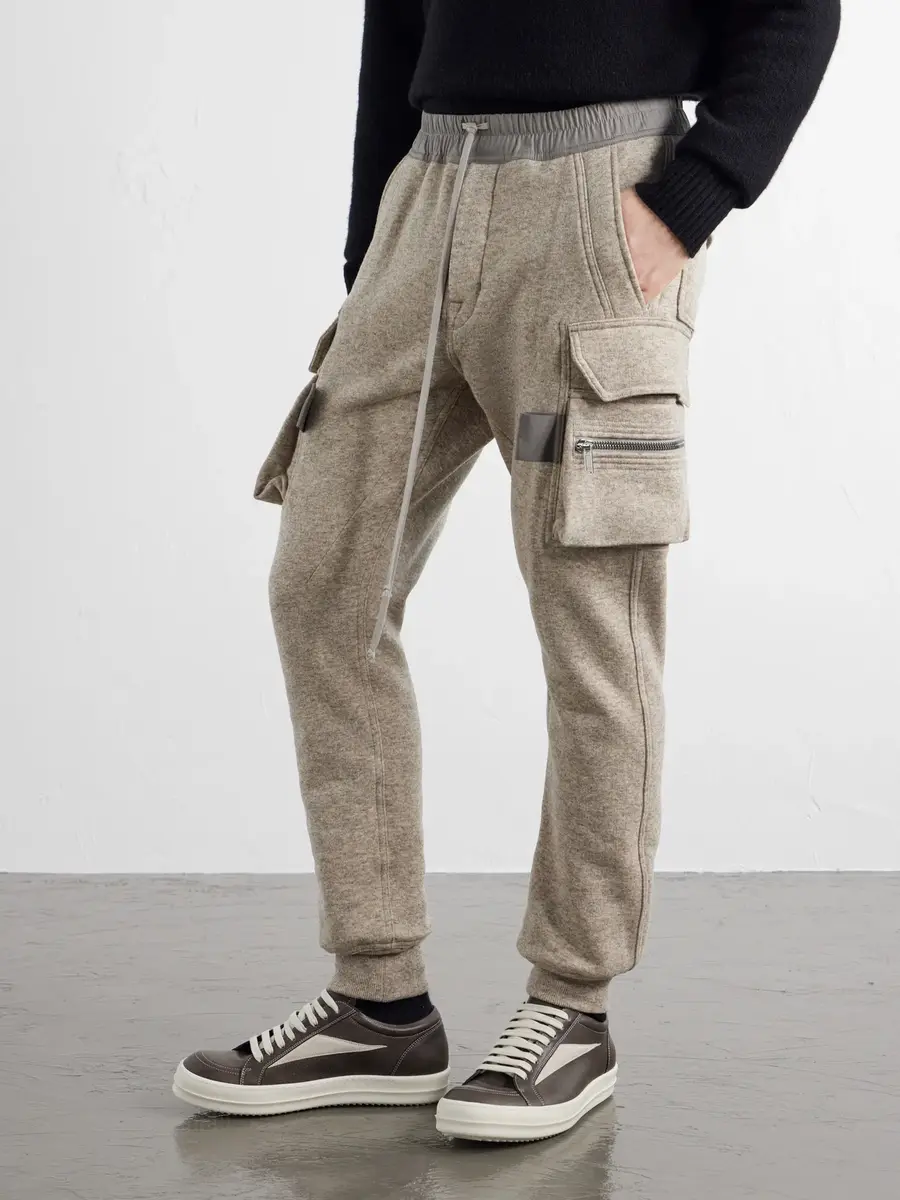 Rick Owens Mastodon Tapered Wool and Cotton-Blend Jersey Sweatpants - Men | Thumbnail 3 Rick Owens Mastodon Tapered Wool and Cotton-Blend Jersey Sweatpants - Men | Thumbnail 3