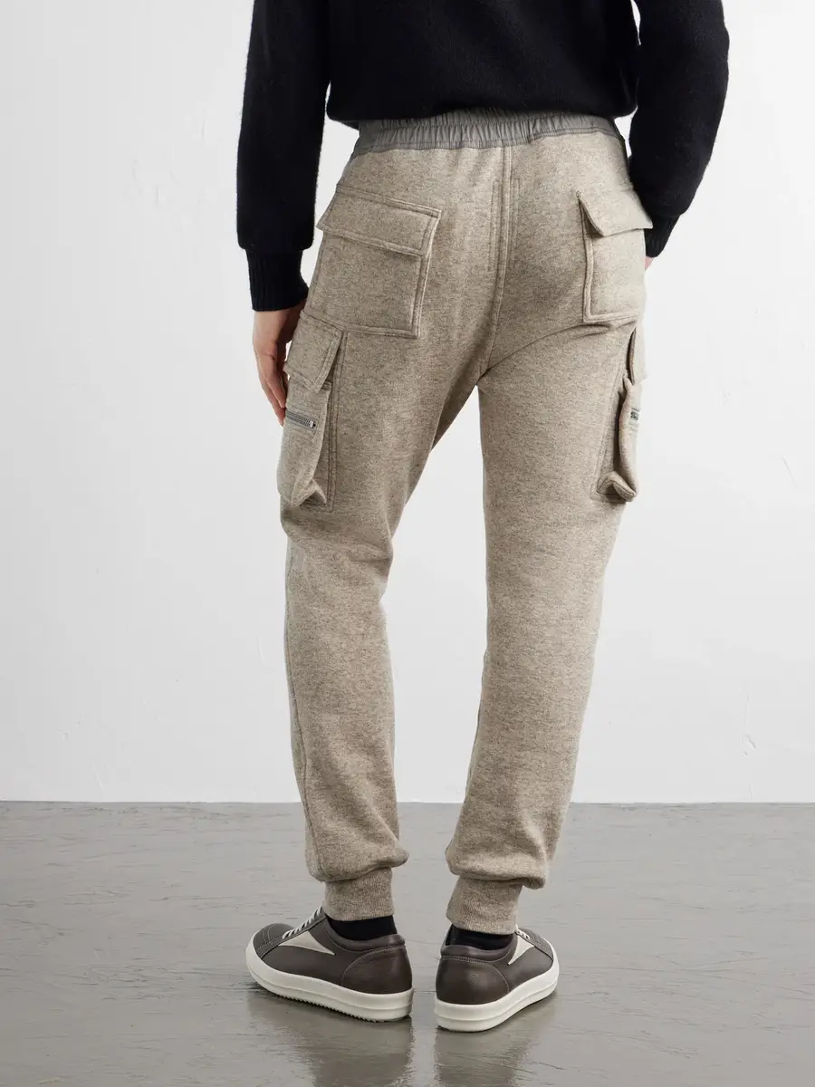 Rick Owens Mastodon Tapered Wool and Cotton-Blend Jersey Sweatpants - Men | Thumbnail 4 Rick Owens Mastodon Tapered Wool and Cotton-Blend Jersey Sweatpants - Men | Thumbnail 4