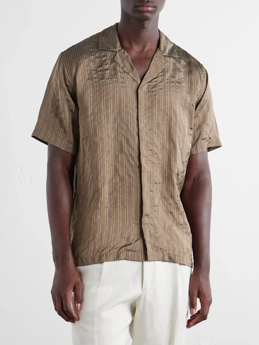 Orlebar Brown Maitan Villa Camp-Collar Striped Woven Shirt - Men | Thumbnail 3 Orlebar Brown Maitan Villa Camp-Collar Striped Woven Shirt - Men | Thumbnail 3