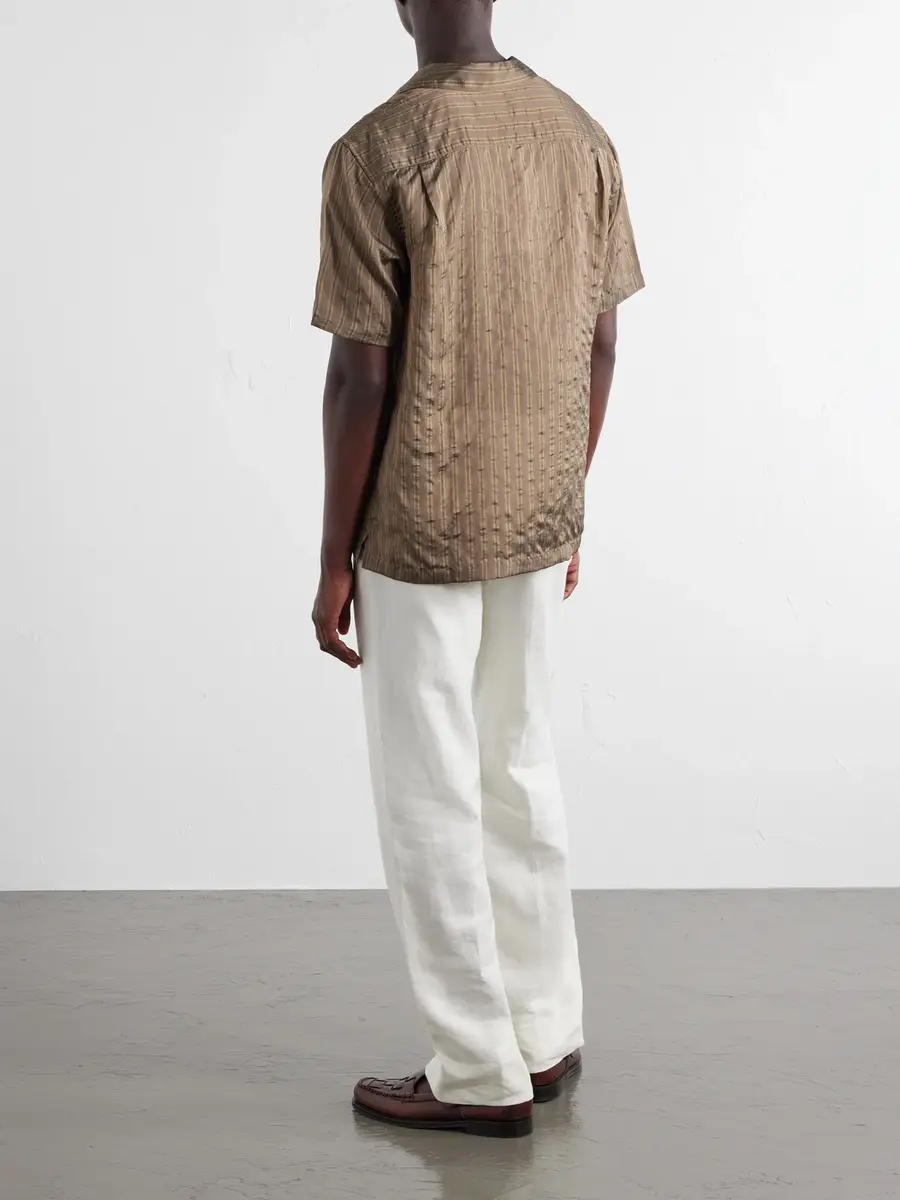 Orlebar Brown Maitan Villa Camp-Collar Striped Woven Shirt - Men | Thumbnail 4 Orlebar Brown Maitan Villa Camp-Collar Striped Woven Shirt - Men | Thumbnail 4
