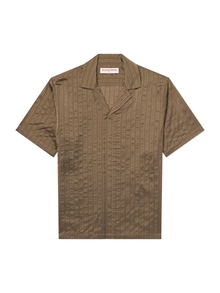 Orlebar Brown Maitan Villa Camp-Collar Striped Woven Shirt - Men | Image 1 Orlebar Brown Maitan Villa Camp-Collar Striped Woven Shirt - Men | Image 1