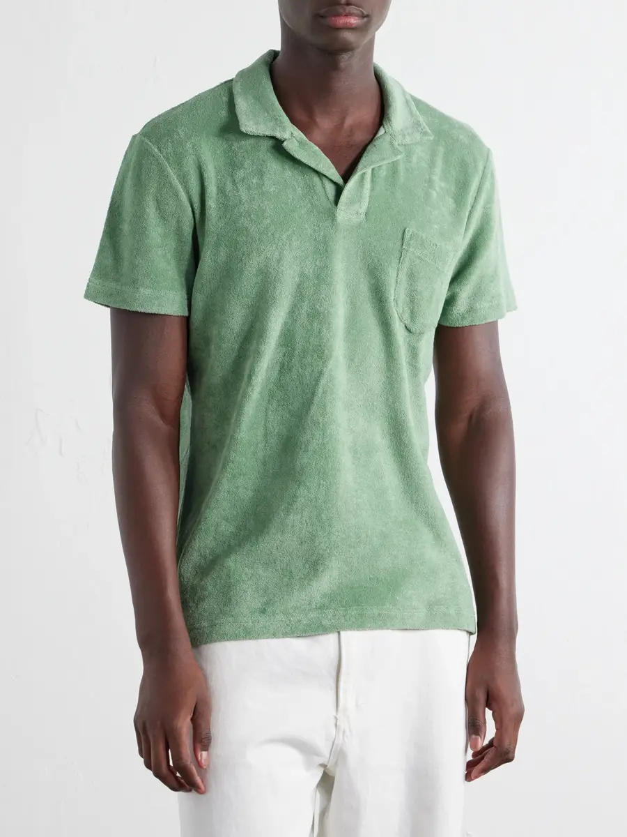 Orlebar Brown Terry Cotton-Terry Polo Shirt - Men | Thumbnail 3