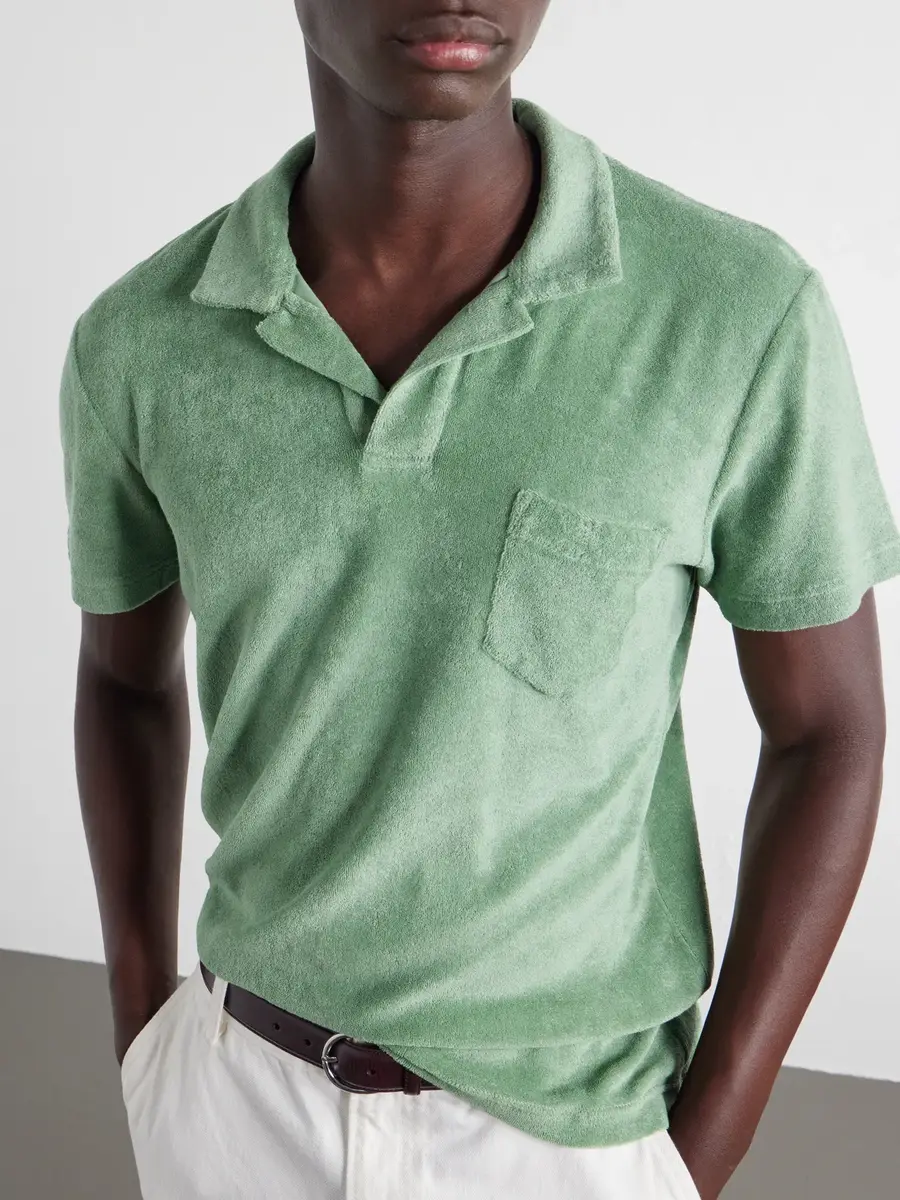 Orlebar Brown Terry Cotton-Terry Polo Shirt - Men | Thumbnail 5