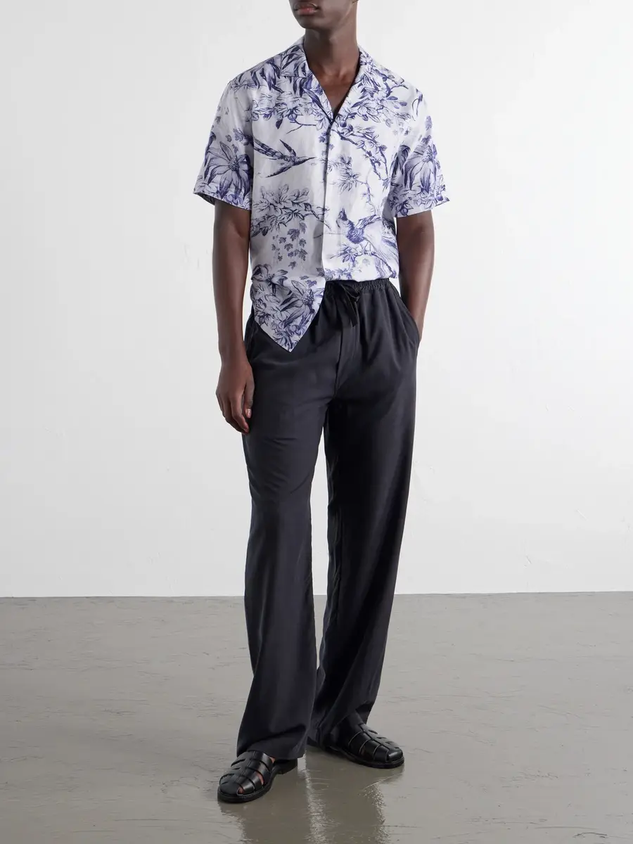 Orlebar Brown Maitan Camp-Collar Printed Linen Shirt - Men | Thumbnail 2 Orlebar Brown Maitan Camp-Collar Printed Linen Shirt - Men | Thumbnail 2
