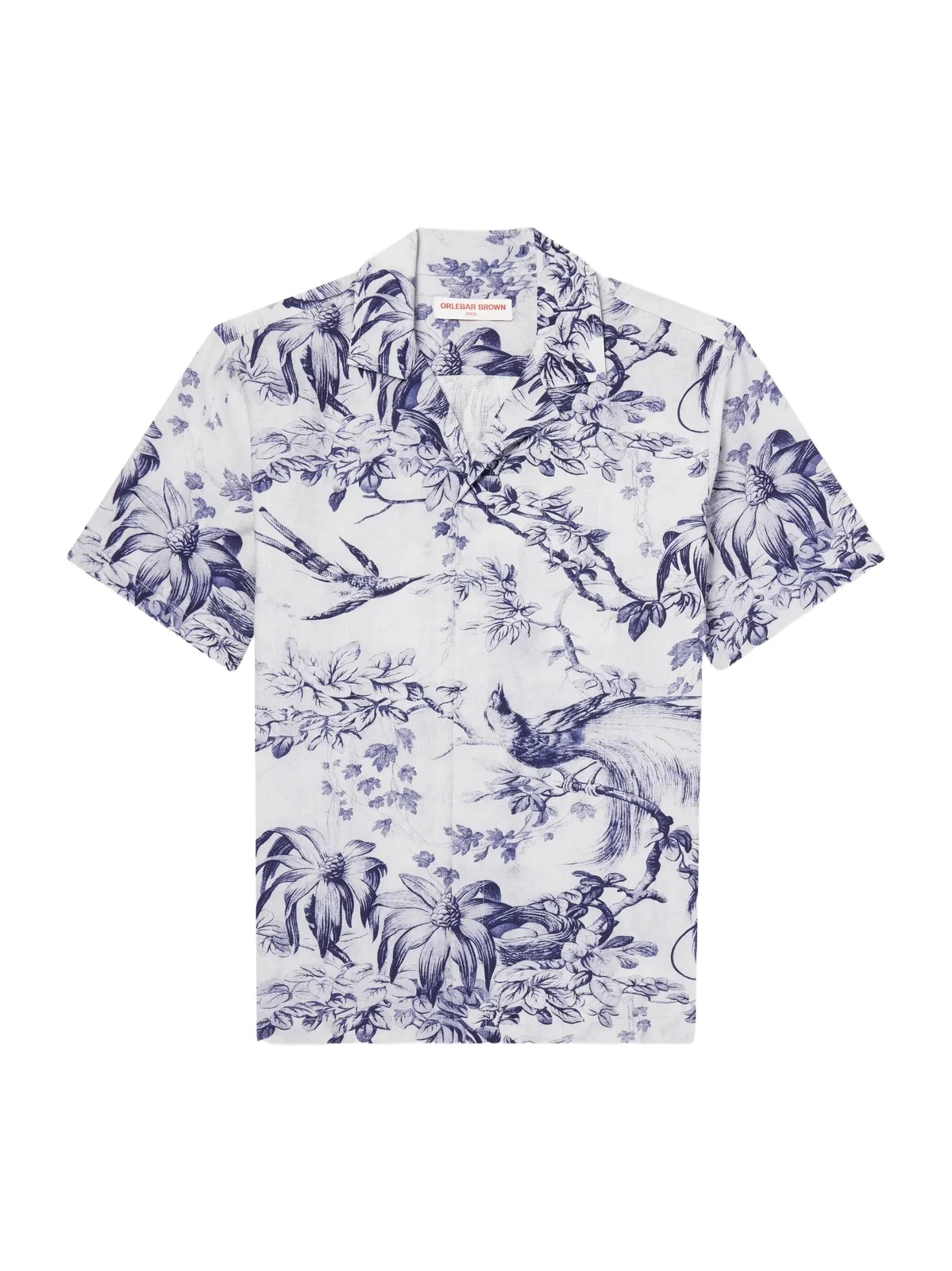 Maitan Camp-Collar Printed Linen Shirt - Men