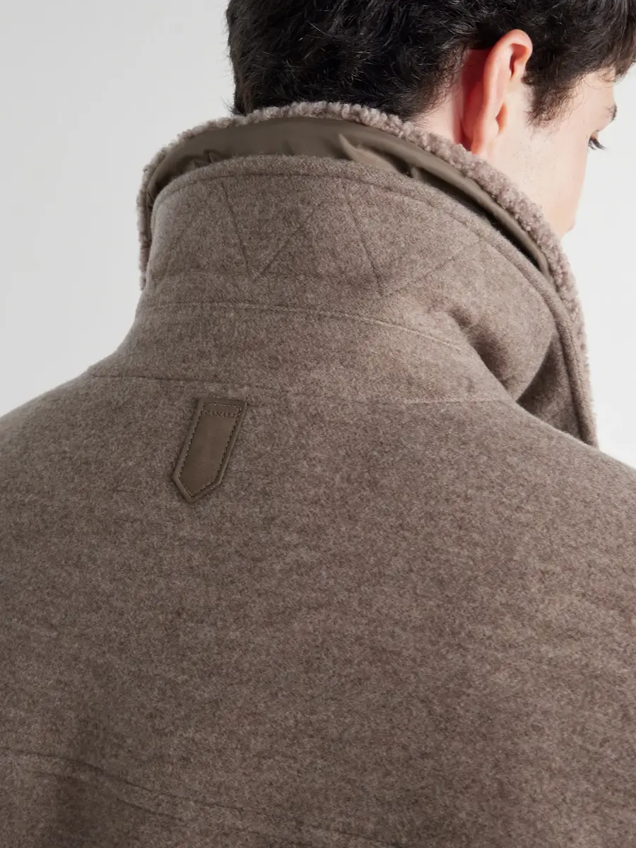 Canali Shearling-Trimmed Wool and Cashmere-Blend Bomber Jacket - Men | Thumbnail 6 Canali Shearling-Trimmed Wool and Cashmere-Blend Bomber Jacket - Men | Thumbnail 6