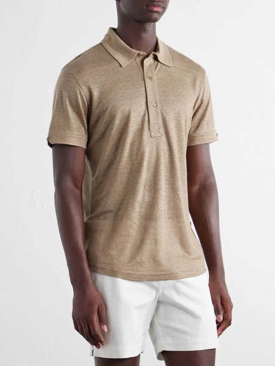 Orlebar Brown Sebastian Linen-Jersey Polo Shirt - Men | Thumbnail 3 Orlebar Brown Sebastian Linen-Jersey Polo Shirt - Men | Thumbnail 3