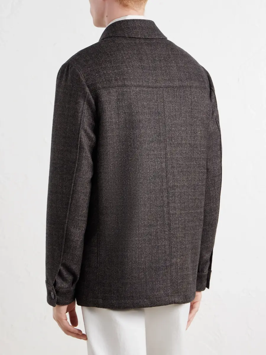 Canali Wool and Cashmere-Blend Overshirt - Men | Thumbnail 4