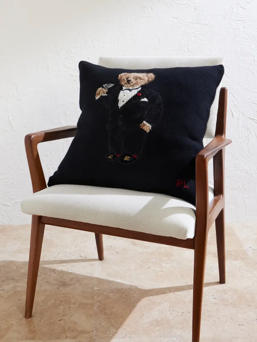 Ralph Lauren Home Martini Bear Cashmere-Blend Cushion - Men | Image 1 Ralph Lauren Home Martini Bear Cashmere-Blend Cushion - Men | Image 1