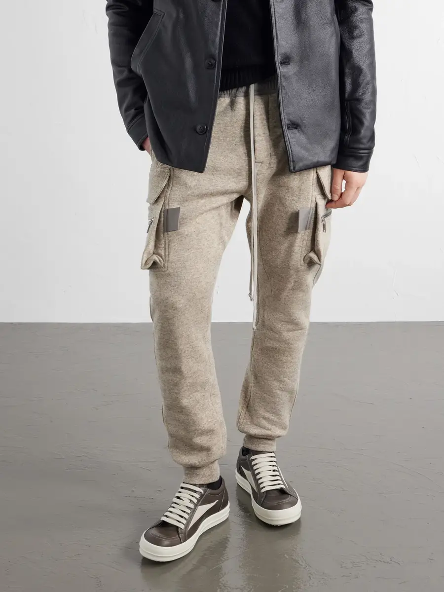 Rick Owens Vintage Sneaks Suede-Trimmed Full-Grained Leather Sneakers - Men | Thumbnail 2 Rick Owens Vintage Sneaks Suede-Trimmed Full-Grained Leather Sneakers - Men | Thumbnail 2