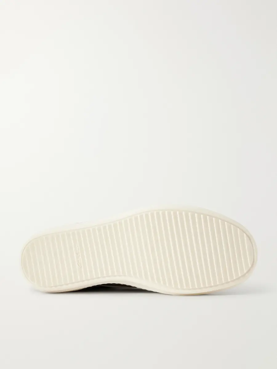 Rick Owens Vintage Sneaks Suede-Trimmed Full-Grained Leather Sneakers - Men | Thumbnail 3 Rick Owens Vintage Sneaks Suede-Trimmed Full-Grained Leather Sneakers - Men | Thumbnail 3